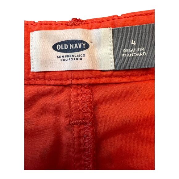 Old Navy Eighlhet Women’s Orange Chino Shorts Size 4 Casual Summer Cotton - Picture 7 of 8